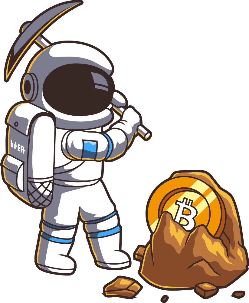 Astronaut Mining Bitcoin
