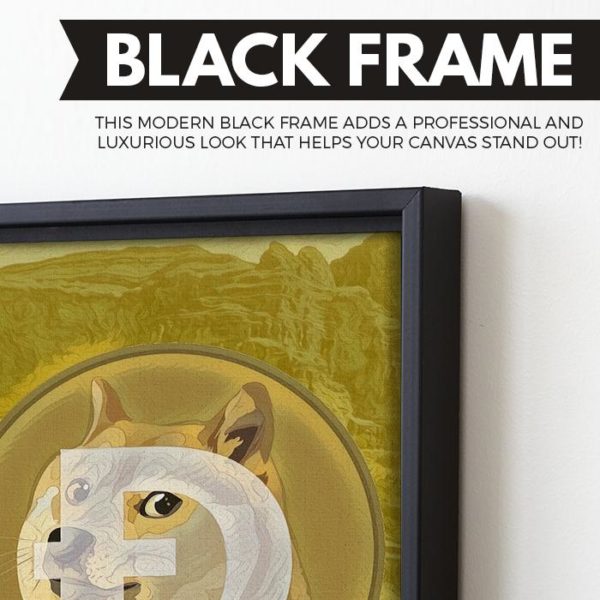 Dogecoin Wall Art Black Frame